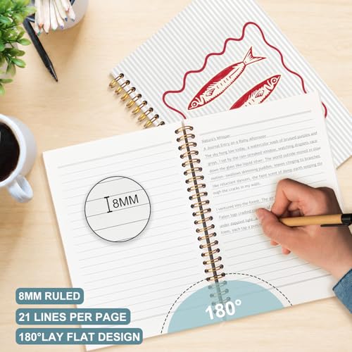 Coastal Beach Sardine Fish Spiral Notebook 5.5x8.3 - color: White Coastal Beach Sardine Fish