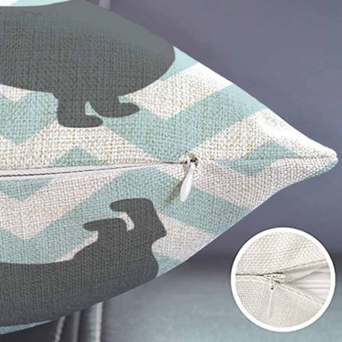 Dachshund Dog Pillow Dachshund Pattern Dog Teal Waves Striped Cotton Linen Cushion Cover Oblong Rectangle Pillow Cases for Men Women Boys Girls Kids Pillowcase Sofa Bedroom Livingroom 12x20 inch - color: Md023