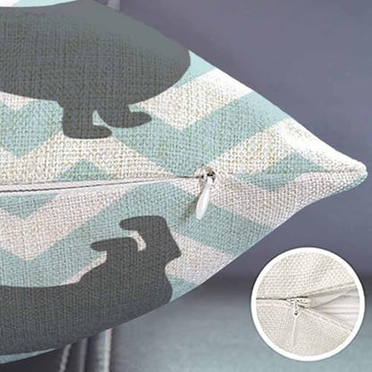 Dachshund Dog Pillow Dachshund Pattern Dog Teal Waves Striped Cotton Linen Cushion Cover Oblong Rectangle Pillow Cases for Men Women Boys Girls Kids Pillowcase Sofa Bedroom Livingroom 12x20 inch - color: Md023