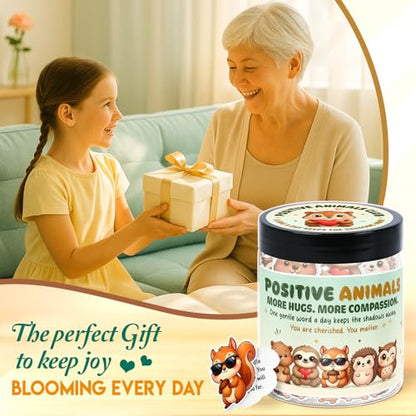 Positive Animals Jar, 60 Pcs Animal Affirmation Cards - color: Animals