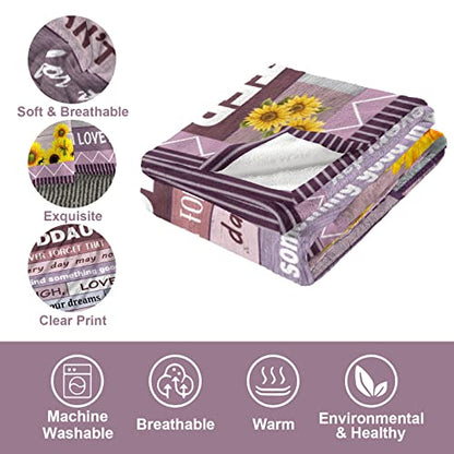 Quilazy Goddaughter Gifts from Godmother Godfather Godparents, God Daughter Gift Blanket, Christian Christmas Baptism First 1st Communion Confirmation Gifts for Teen Girls Women Blanket 60"X 50" - color: Purple（goddaughter）, size: 60"x50"