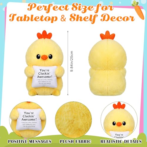Hollowfly 10 Inch Chicken Plush Stuffed Animal Gifts for Girl Boy, Cute Stuff Active Support Gift for Women Men Graduation Teacher Appreciation, Emotional Chick Holding Pillow Positive Decor - size: 9.84 Inch, style: Chick