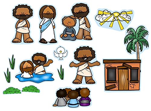 Story Time Felts Jesus is Baptized Felt Figures for Flannel Board Bible Stories New Testament (Figures only)