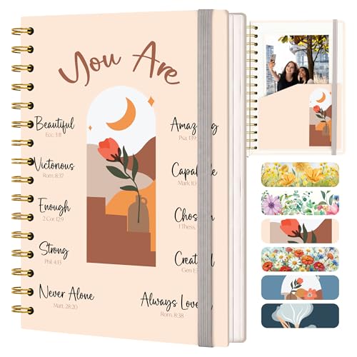 Hardcover Blank Christian Notebook – 140 Pages – You Are - color: Beige
