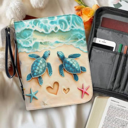 Bible Case for Women Men Large Size Bible Cover Case Book Sleeve Scripture Study Bible Carrier Bag,Size L-2XL - color: Beach Sea Turtle, size: X-Large