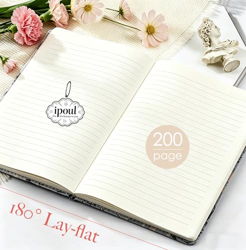 ipoul Beautiful Journal for Women, Daisy Flower, Hardcover, A5, 6x8, Lined Pages, Lay-flat, Personal Notebook, Self Care Journal, 40th Birthday Gifts for Women, Mothers day Gifts for mom - color: Daisy-silver