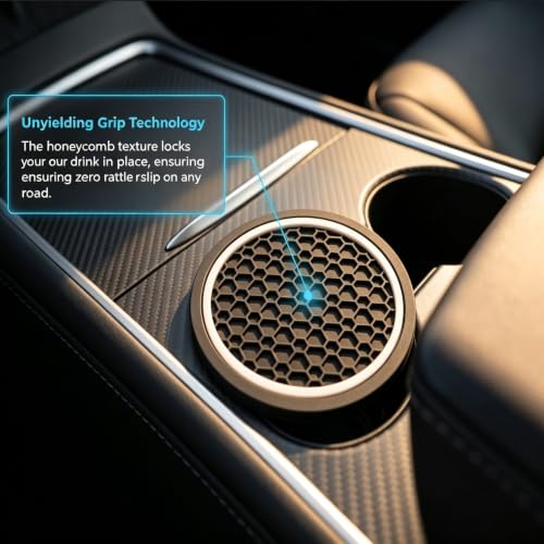 4PCS Car Cup Holder Coasters,2.75 Inch Non-Slip Insert Water Bottle Holder Pads, Shockproof Silicone Cup Pads, Universal Car Drink Holders for Vehicles, Trucks, RVs(Black/White) - color: White
