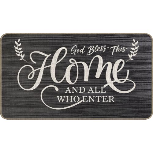 Bless This Home Christian Decor Doormat 17x30 Inch,Christian Gifts for Women,House Warming Gifts,House Decor,Religious Decor Welcome Mat for Home Entrance Outside Entry Yard, Floor Patio - color: 30 Doormat