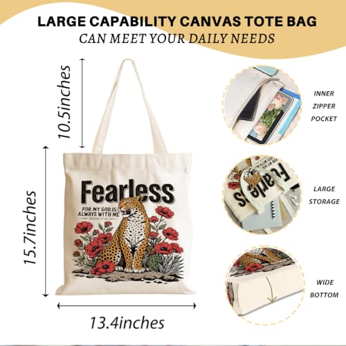 Baseball Soccer Softball Mama Canvas Tote Bag, Christian Tiger Duck Shoulder Bag - color: Fearless 532