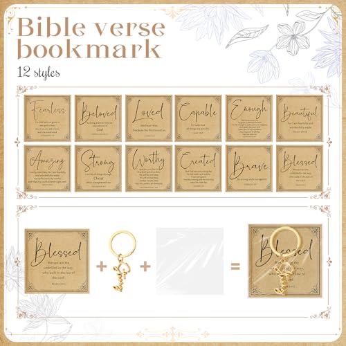 Tondiamo Christian Keychain Bible Verse Card - color: Gold