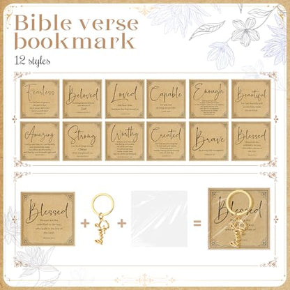 Tondiamo Christian Keychain Bible Verse Card - color: Gold