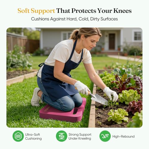 Grenebo 2-Pack Kneeling Pads, Extra Thick, 17.3 x 11 x 1.6 in, Green Pink - color: Green Pink