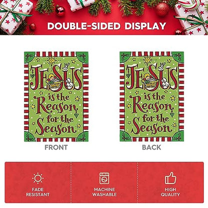 AVOIN colorlife Christian Christmas Nativity House Flag 28x40 Inch - size: House Size-28 x 40"