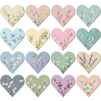 Resurhang 112 Pcs Heart Flower Magnetic Bookmarks Bulk Foldable Floral Page Corner Bookmark for Women Tea Party Gifts Handmade Reading Book Marks for Reading Lovers Book Club Back to School Teacher - style: Floral