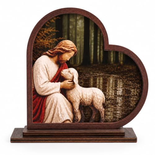 Christian Gifts for Women and Men, Jesus and Lamb Pastor Appreciation Gift - color: KAT - Kien - jesus and lamb