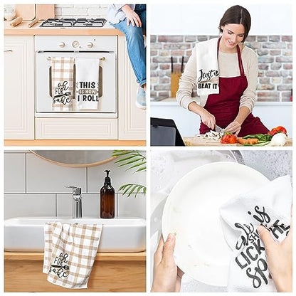 R HORSE 5Pcs Funny Kitchen Towels Funny Saying Dish Towel Baking Lover Gift - color: Fun Kitchen