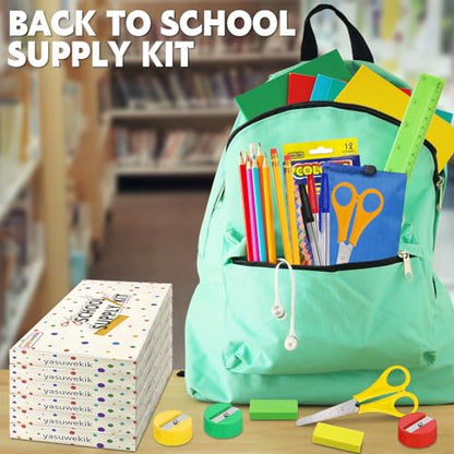 yasuwekik Back to School Supplies Bundle Kit Bulk for Christmas Shoebox Donation Essential Supplies Kit for Christian Charity Packing Party Samaritan Purse Gifts (1)