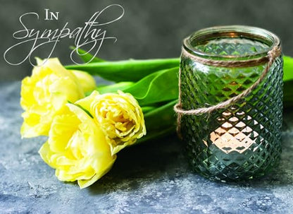 Candle and Flowers KJV Sympathy Card, 1 Count - color: Candle and Yellow Flowers