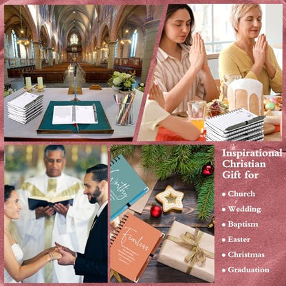 Kosiz 12 Sets Christian Notebook, Bible Study Prayer Pen, Bright Morandi - color: Bright Morandi