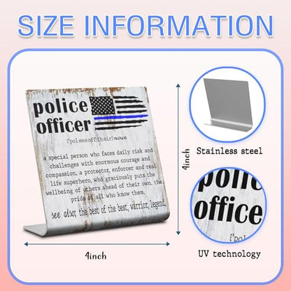 Police Officer Definition Appreciation Gifts, Birthday Christmas Police Officer Gifts for Women Men, New Officer Gift, Police Academy Graduates Gifts, Police Officer Desk Decor Sign XLK497 - style: Police Officer