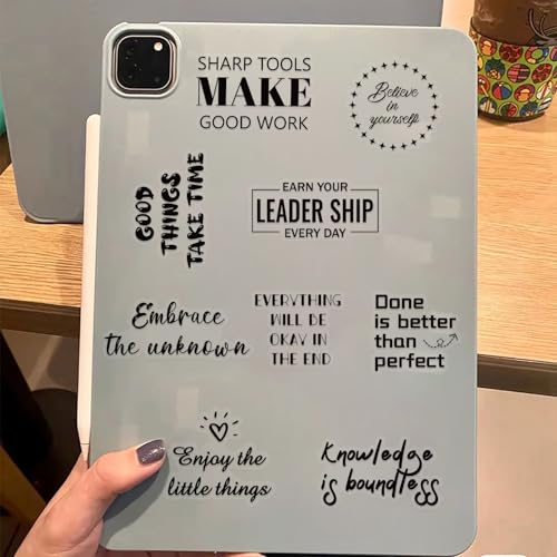 50PCS Transparent Inspirational Stickers, Black Quote Stickers - style: PET Black