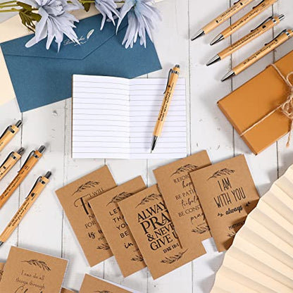 Fuutreo 40 Pcs Christian Gift Set Bible Verse Prayer Journals Bible Pens