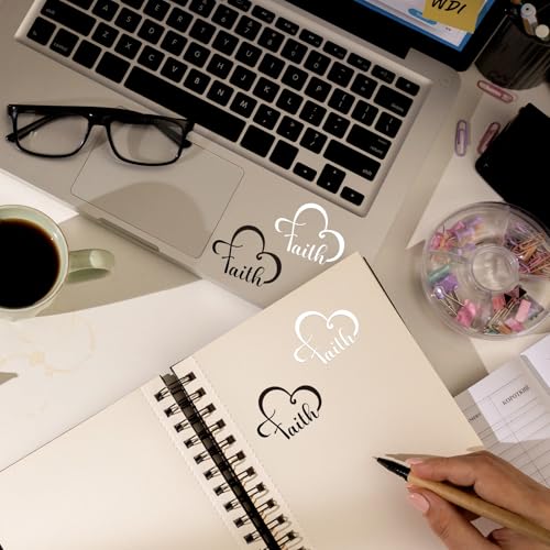 5Pcs Jesus Christian Mirror Stickers,Faith Heart Decals for Car (White) - color: White-faith