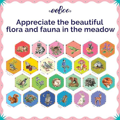 eeBoo Life in a Meadow Memory & Matching Game, Ages 3+, 1-4 Players - style: Life in a Meadow