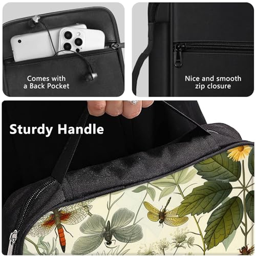 Bible Cover for Women Kids, Bible Carrying Case Church Bag Bible Protective with Zippered Back Pocket, Gift for Adults Lady Women Men, Flowers and Leaves - color: Flowers and Leaves
