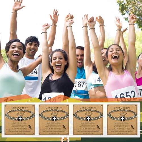Tondiamo Cross Country Gift Bulk Runners Christian Cross Bracelets