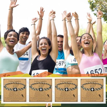 Tondiamo Cross Country Gift Bulk Runners Christian Cross Bracelets