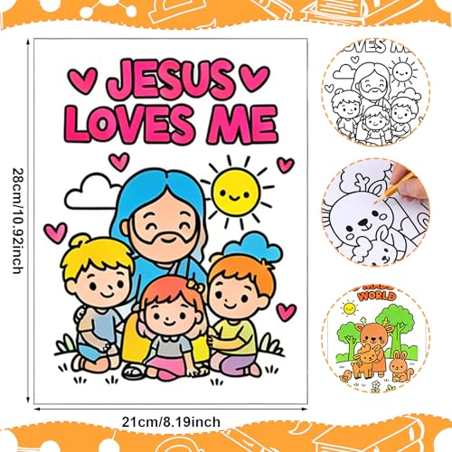 Yinder 20 Pcs Sunday School Coloring Books Bible Verse Coloring Page Bulk - style: Bible Verse
