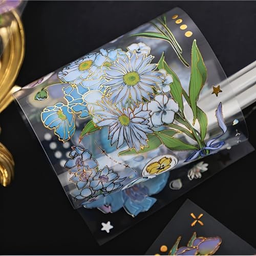 200pcs Aesthetic Botanical Stickers, PET Floral Decal for Journal Scrapbook - color: Floral Stickers
