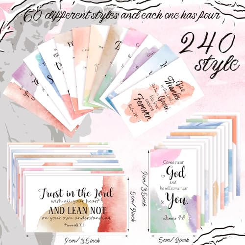 Estune 240 Pcs Bible Verse Cards bulk with Full Scripture, Cute Style - style: Cute Style