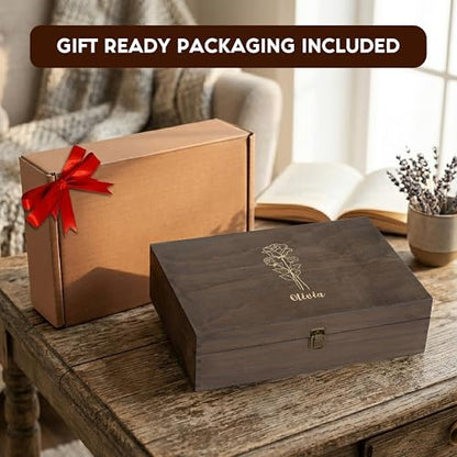 Personalized Birth Flower Memory Box, Birthday Gift for Girls & Teens - style: 7. Birth Flower