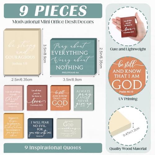 Yousoontic 9 Pcs Small Christian Desk Wall Decor, Morandi, Simple - color: Morandi, style: Simple