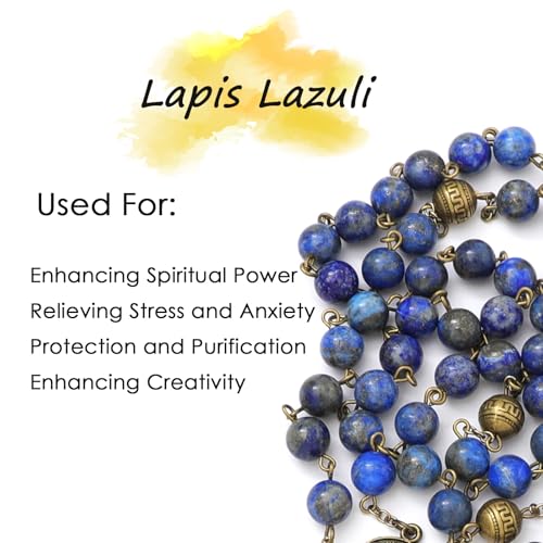 KOMI 8mm Natural Stone Beads Rosary Necklace Rosarios Catolicos Para Mujer Catholic Rosary Beads for Women Christian Gifts - style: Rosary-7