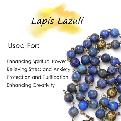 KOMI 8mm Natural Stone Beads Rosary Necklace Rosarios Catolicos Para Mujer Catholic Rosary Beads for Women Christian Gifts - style: Rosary-7