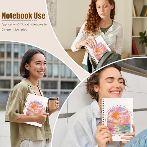 Abstract Christian Notebook, His Mercies Are New Every Morning Bible Journal, Watercolor Religious Spiral Notebook Journal for Note Taking, Christian Faith Based Gifts, 5.5x8.3 Inch - color: LAMENTATIONS 3:22-33