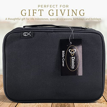 Divinity Boutique, Canvas Bible Case - Black Bible Cover for Men and Women - for Compact, X-Large and XX-Large Books - size: Extra-Large