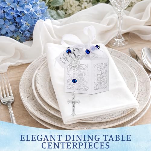 25 Sets Baptism Favors Rosaries with Cross Boxes Bulk for First Communion