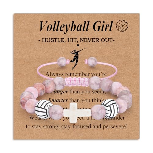 Bracelets for Girls Cross Soccer Bracelets Birthday Gifts for Girl - color: 5# Volleyball Girl
