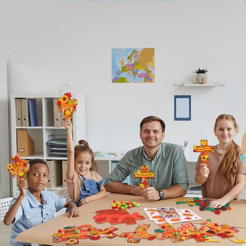 Funrous 48 Sets Fall Crafts Bulk Religious Cross Thanksgiving Paper Crafts - style: Fall Cross