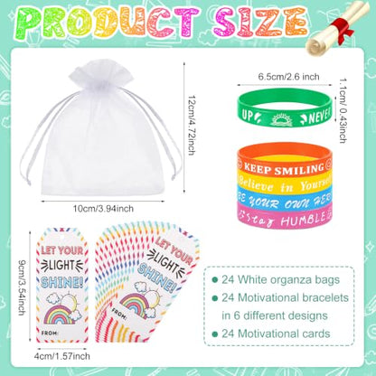 72 Pcs Motivational Silicone Wristbands, Back to School Gifts for Students