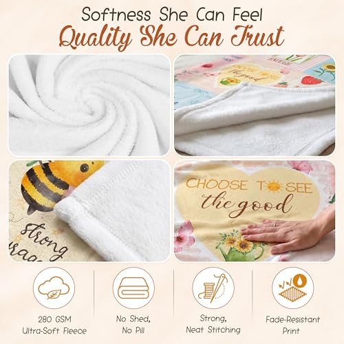 WRAPIX Inspirational Gifts for Women - Soft Fleece Throw Blanket 50x60 in - color: Pastel - Motivational Affirmations, size: 50x60 inches