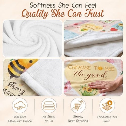 WRAPIX Inspirational Gifts for Women - Soft Fleece Throw Blanket 50x60 in - color: Pastel - Motivational Affirmations, size: 50x60 inches