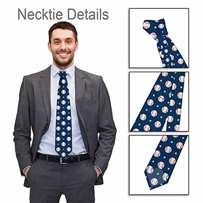 Men's Ties Novelty Tie Necktie for Men Teen Boys Multicolor Tie Party Holiday Thanksgiving Christmas - color: Baseball Blue