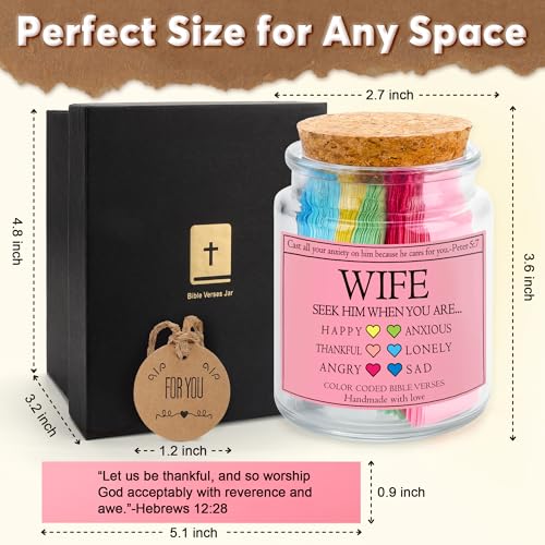 Mothers Day Birthday Gifts for Wife from Husband, To My Wife Christian Gift for Women Her, Romantic Birthday Wedding Anniversary Xmas Gifts for Lover, Bible Verse Prayer Hope Jars, Scripture Presents - style: Wife