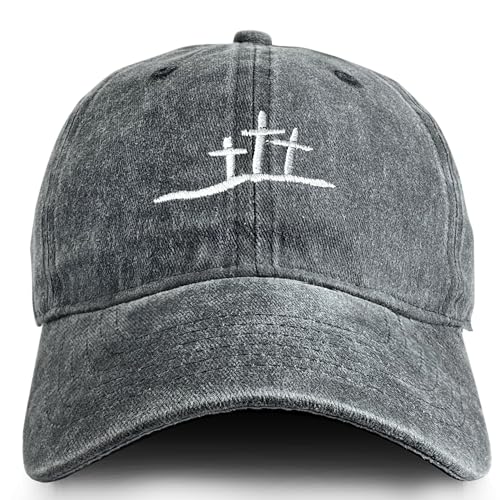 Christmas Embroidered Snapback Baseball Cap for Men Women Cross Adjustable Structured Dad Hat - color: Cross Black