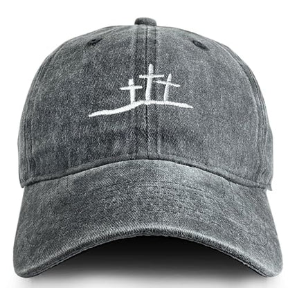 Christmas Embroidered Snapback Baseball Cap for Men Women Cross Adjustable Structured Dad Hat - color: Cross Black
